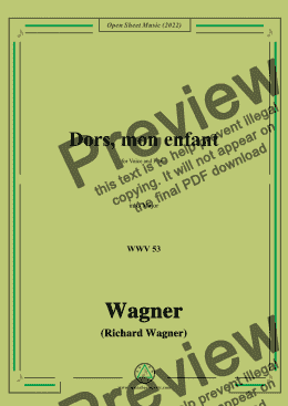 page one of R. Wagner-Dors,mon enfant(Sleep,My Child;Schlafe,mein Kind!),WWV 53,in G Major