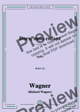 page one of R. Wagner-Dors,mon enfant(Sleep,My Child;Schlafe,mein Kind!),WWV 53,in A Major