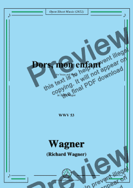 page one of R. Wagner-Dors,mon enfant(Sleep,My Child;Schlafe,mein Kind!),WWV 53,in E flat Major