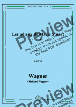 page one of R. Wagner-Les adieux de Marie Stuart,WWV 61,in E Major,for Voice and Piano