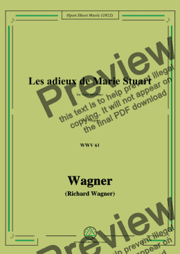 page one of R. Wagner-Les adieux de Marie Stuart,WWV 61,in F Major,for Voice and Piano