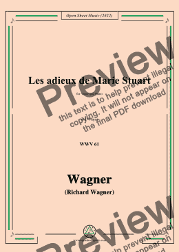 page one of R. Wagner-Les adieux de Marie Stuart,WWV 61,in D Major,for Voice and Piano