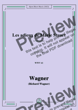 page one of R. Wagner-Les adieux de Marie Stuart,WWV 61,in D flat Major,for Voice and Piano