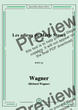 page one of R. Wagner-Les adieux de Marie Stuart,WWV 61,in C Major,for Voice and Piano