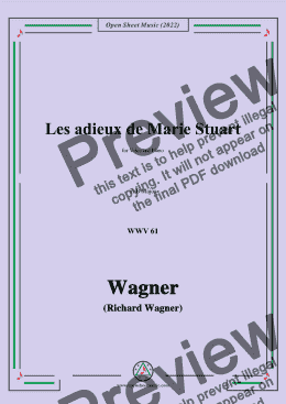 page one of R. Wagner-Les adieux de Marie Stuart,WWV 61,in B Major,for Voice and Piano