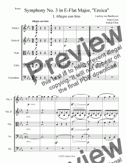 page one of Eroica Symphony