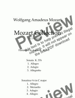 page one of Mozart Collection