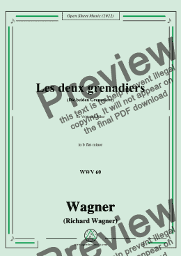 page one of R. Wagner-Les deux grenadiers(Die beiden Grenadiere),WWV 60,in b flat minor