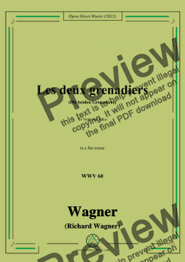 page one of R. Wagner-Les deux grenadiers(Die beiden Grenadiere),WWV 60,in a flat minor