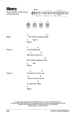 page one of Misery (Guitar Chords/Lyrics)