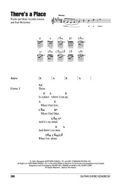 page one of There's A Place (Guitar Chords/Lyrics)