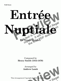 page one of Entrée Nuptiale