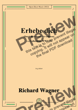 page one of R. Wagner-Erhebe dich(Durch dich musst ich verlieren),in g minor,from Lohengrin,WWV 75