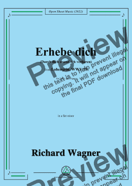 page one of R. Wagner-Erhebe dich(Durch dich musst ich verlieren),in a flat minor,from Lohengrin,WWV 75