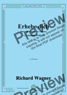 page one of R. Wagner-Erhebe dich(Durch dich musst ich verlieren),in b flat minor,from Lohengrin,WWV 75