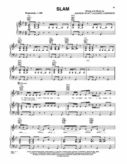 page one of Slam (from Music And Lyrics) (Piano, Vocal & Guitar Chords (Right-Hand Melody))