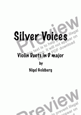 page one of Silver Voices Violin Duets in D major