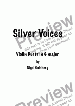 page one of Silver Voices Violin Duets in G major