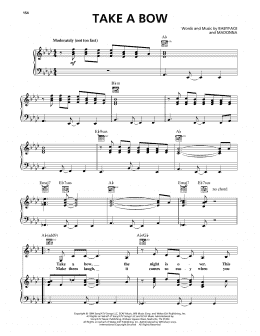 page one of Take A Bow (Piano, Vocal & Guitar Chords (Right-Hand Melody))