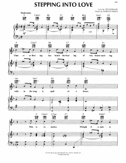 page one of Stepping Into Love (Piano, Vocal & Guitar Chords (Right-Hand Melody))