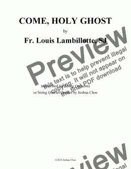 page one of Come, Holy Ghost