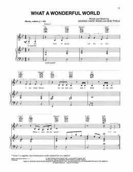 page one of What A Wonderful World (Piano, Vocal & Guitar Chords (Right-Hand Melody))