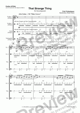 page one of That Strange Thing (STQA/Score & Parts)