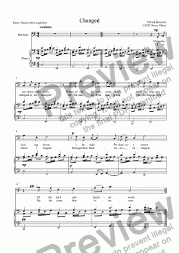 page one of Changed (Longfellow) for Baritone voice and Piano