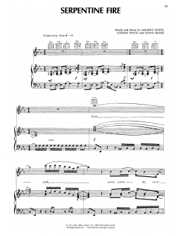 page one of Serpentine Fire (Piano, Vocal & Guitar Chords (Right-Hand Melody))