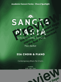 page one of Sancta Maria  (SSA Choir and Piano)