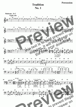 page one of No. 01 - percussion