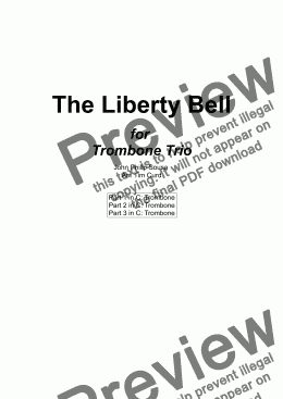 page one of The Liberty Bell for Trombone Trio