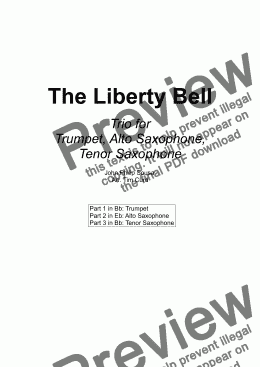 page one of The Liberty Bell. Trio for Trumpet, Alto Saxophone, and Tenor Saxophone