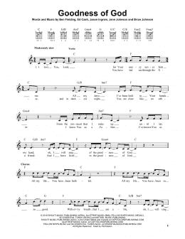 page one of Goodness Of God (Easy Guitar)