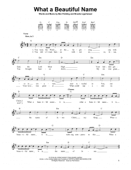 page one of What A Beautiful Name (Easy Guitar)