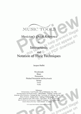 page one of Musician’s Quick Reference to Instruments & Notation of Their Techniques