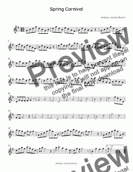 page one of Spring Carnival ( For Intermediate Flute Solo ) 