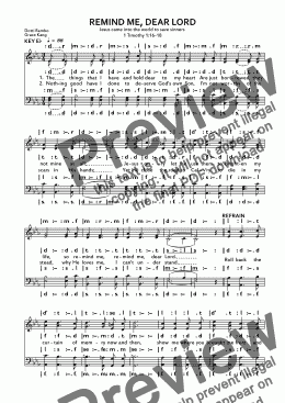 page one of Remind me dear Lord - Full Score