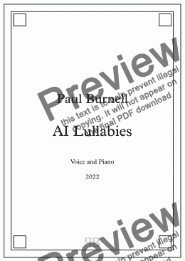 page one of AI Lullabies, for voice and piano