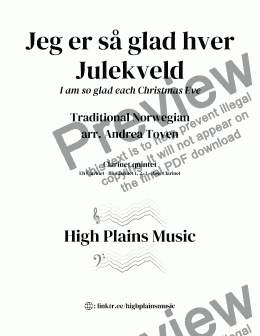 page one of Jeg er så glad hver Julekveld