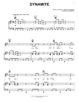 page one of Dynamite (Piano, Vocal & Guitar Chords (Right-Hand Melody))