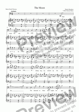 page one of The Moon (Henry David Thoreau) for Baritone Voice and Piano