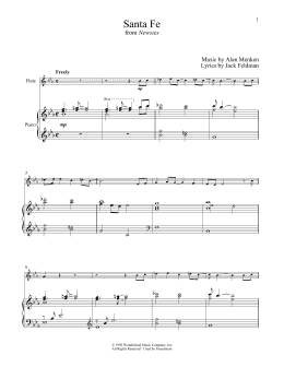 page one of Santa Fe (from Newsies) (Flute and Piano)