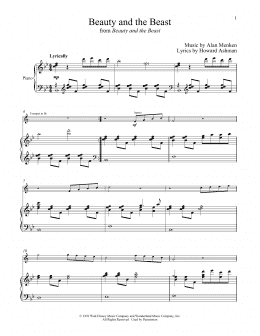 page one of Beauty And The Beast (Trumpet and Piano)