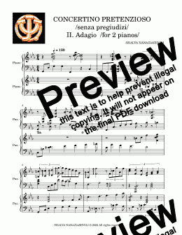 page one of CONCERTINO PRETENZIOSO 2.ADAGIO / PIANO DUET /