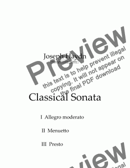 page one of Classical Sonata