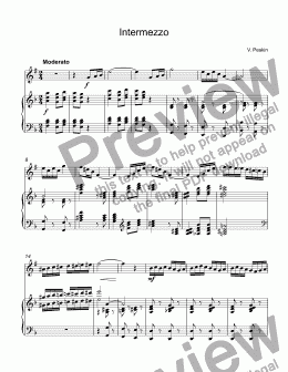 page one of Peskin, Vladimir - Intermezzo for trumpet Bb & piano