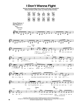 page one of I Don't Wanna Fight (Easy Guitar)