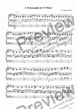 page one of Three Pieces in C# Minor: 2. Passacaglia