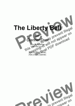 page one of The Liberty Bell for Clarinet Duet